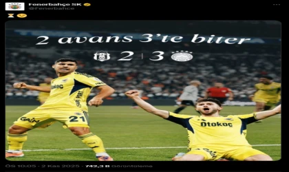 Fenerbahçe'den Beşiktaş taraftarını kızdıracak gönderme: '2 avans, 3'te biter'