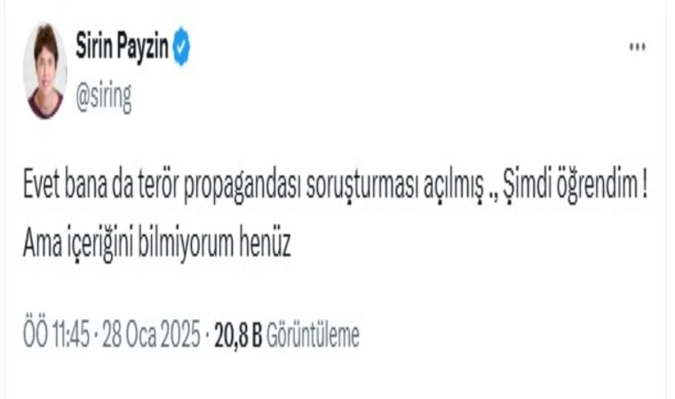 Şirin Payzın'a 'terör' soruşturması!